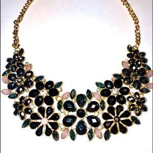 Floral Cluster Grey Multi Necklace - Artizan